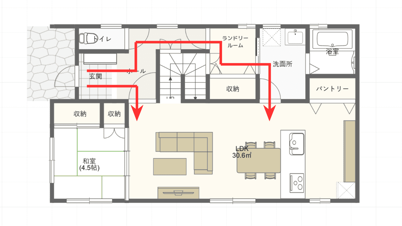 玄関2Way動線